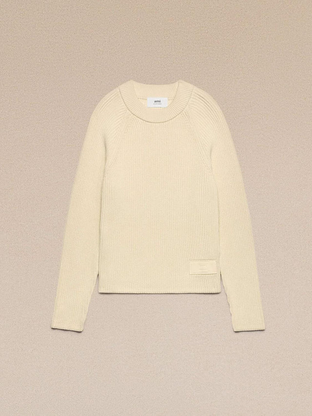 AMI ALEXANDRE MATTIUSSI CREWNECK - IVORY HKS024.KN0031 -185 AMI PARIS