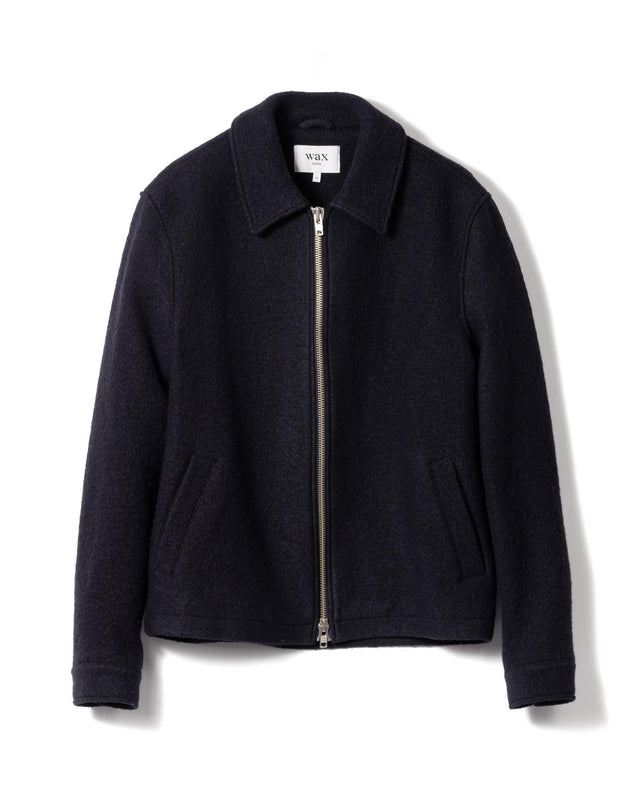 BOILED WOOL ELDON JACKET - MIDNIGHT NAVY AW25-JKT-ELD-BWP-MID -MIDNIGHT NAVY WAX LONDON