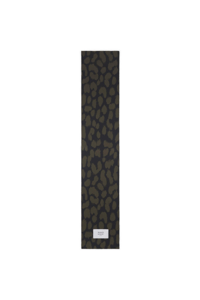 LEOPARD SCARF - LEOPARD KHAKI/BLACK LW06204WA0021 LEOPARD KHAKI/BLACK Maison Kitsune