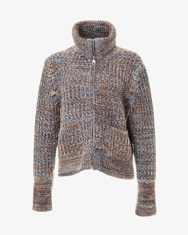 WOMENS KNITTED CARDIGAN ZIP-THRU - MULTI W1R-394N-L10936 40 PAUL SMITH
