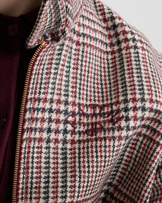 ZIPPED HIGH NECK BOMBER JACKET - PRINCE OF WALES OU0380227 -5082 PRINCE OF WALES PATOU