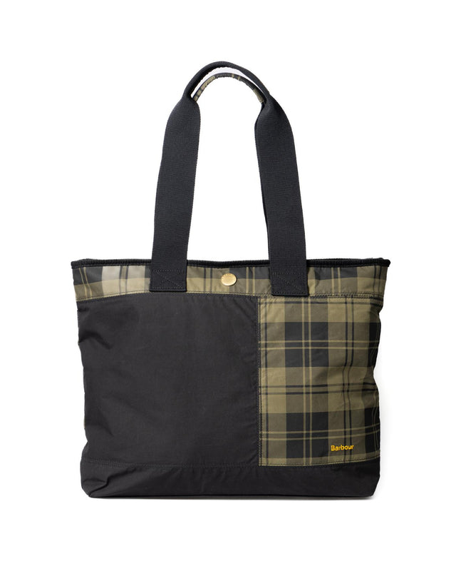 MYA PATCHWORK TOTE BAG - BLACK/ OLIVE CHECK LBA0484BK11 -BLACK/OLIVE CHECK BARBOUR