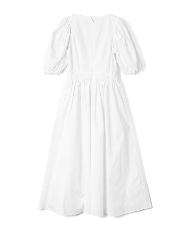 PUFF SLEEVE MIDI DRESS - BRIGHT WHITE 114478400 -400 BRIGHT WHITE ROTATE