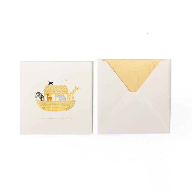 BIRTH GREET NOAH ARKS 1CE - WHITE WOVE 1031125 -WHITE WOVE SMYTHSON