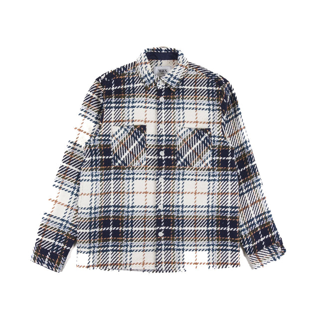 WHITING OVERSHIRT CHARLTON CHECK - NAVY AW24-OSH-WHI-BCY-NMT -NAVY MULTI WAX LONDON