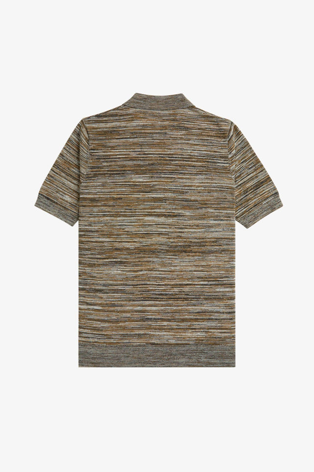 SPACE DYE KNITTED SHIRT - SHADED STONE K8543 -X54 SHDSTN/ECRU FRED PERRY