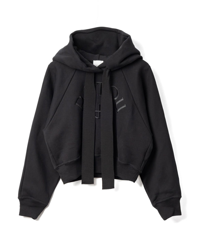 LOGO AND JP MONOGRAM CROPPED HOODIE - BLACK JE1929995 -999B BLACK PATOU