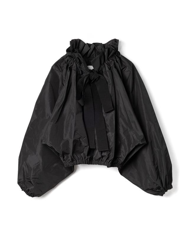 GROSGRRAIN PUFF SLEEVE FAILLE TOP - BLACK TO0170011 -999B PATOU