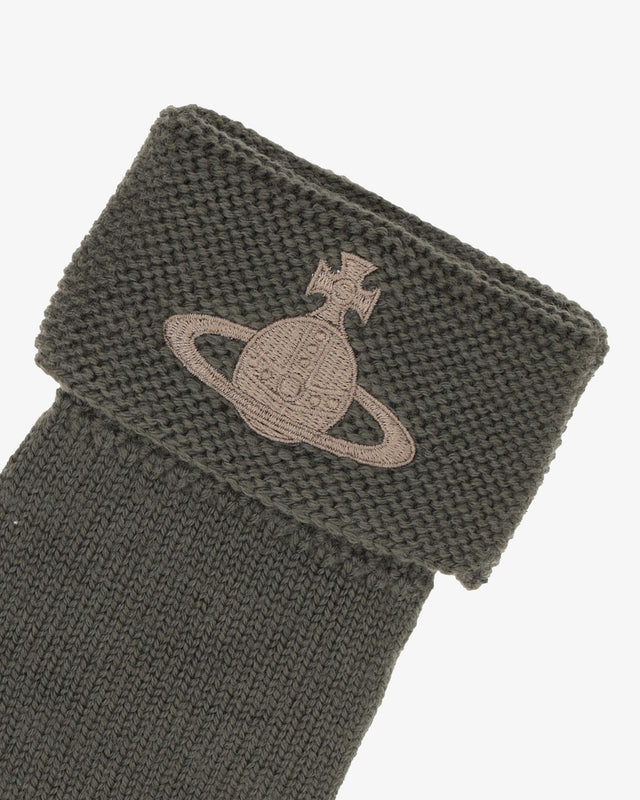 EMBROIDERED ORB GLOVES - GREEN 8202002M-K002S-OL M401/GREEN Vivienne Westwood