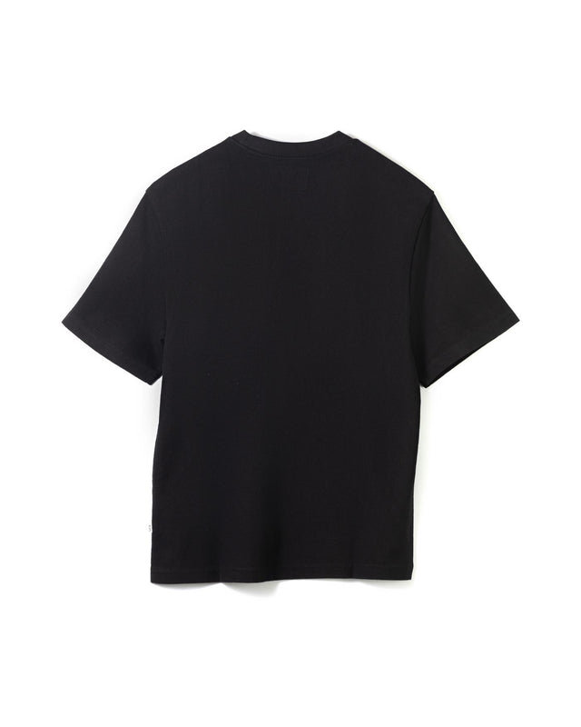 DEAN TEXTURED T-SHIRT - BLACK WI00-TEE-DEA-APF-BLK BLACK WAX LONDON