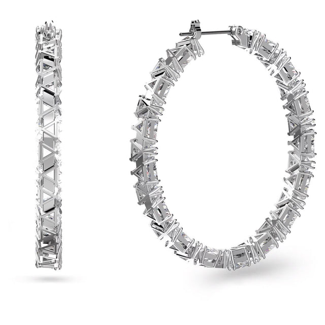 MATRIX HOOP EARRINGS - WHITE/RHODIUM PLATED 5632466 WHITE/RHS SWAROVSKI