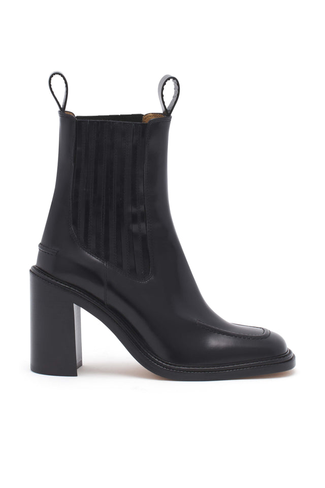 LEATHER LOW CHELSEA BOOTS - BLACK LW04313LC0038 BLACK Maison Kitsune