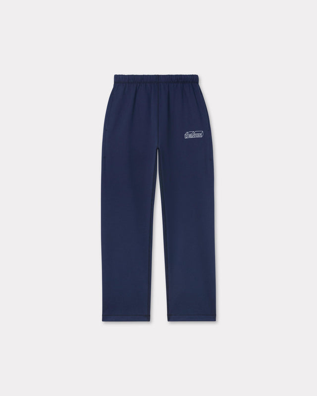 KUBE STRAIGHT EMBROIDERED JOG PANTS - MIDNIGHT BLUE FE65PA8184MF -77 kenzo