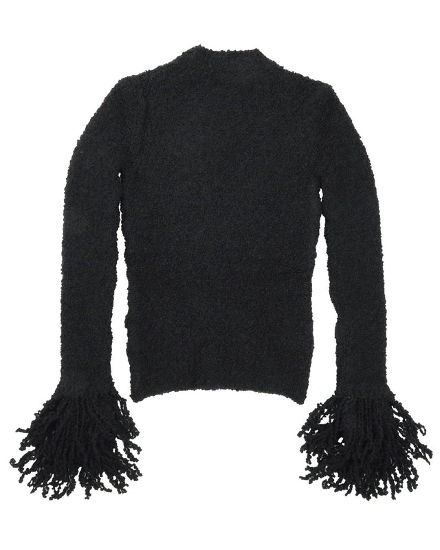 FRINGES SWEATER - BLACK FKS060.KN0020 -001 AMI PARIS