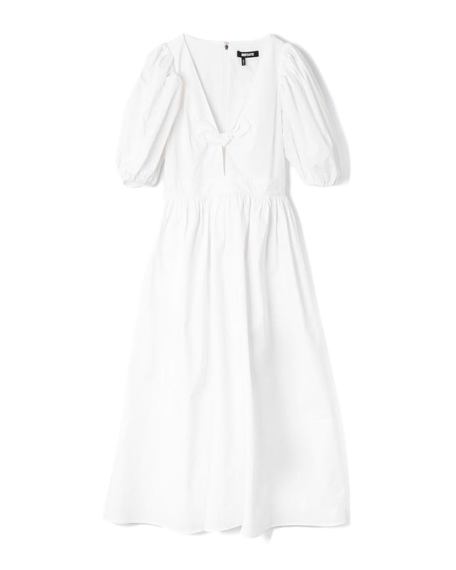 PUFF SLEEVE MIDI DRESS - BRIGHT WHITE 114478400 -400 BRIGHT WHITE ROTATE