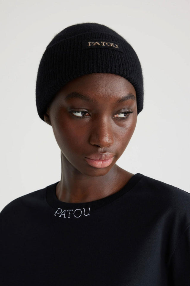 BEANIE IN WOOL AND CASHMERE - BLACK