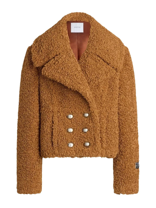DOUBLE BREASTED SHORT COAT - PUMPKIN SPICE CO0310220 -257P PUMPKIN SPICE PATOU