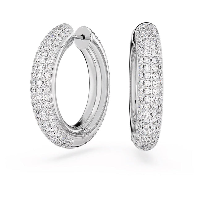 DEXTERA HOOP EARRINGS - WHITE/RHODIUM PLATED 5651392 CRE/RHS SWAROVSKI