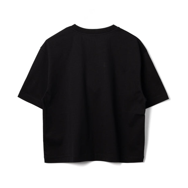 EMBROIDERED COLLAR CROPPED T-SHIRT - BLACK JE1359999 -999B BLACK PATOU