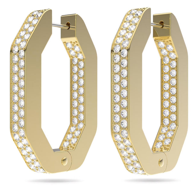 DEXTERA HOOP EARRINGS - WHITE/GOLD-TONE PLATED 5639098 CRY/GOS SWAROVSKI