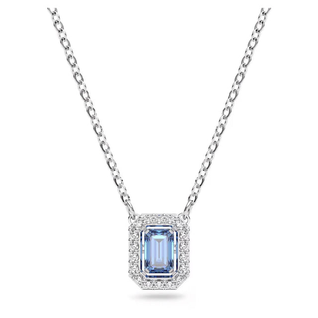 MILLLENIA NECKLACE OCTAGON CUT - BLUE/RHODIUM PLATED