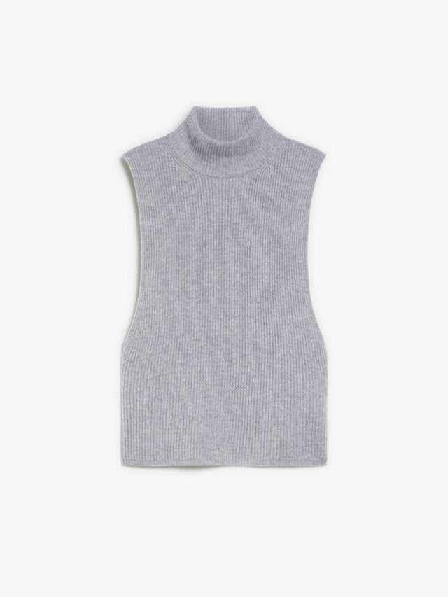 SABBIA KNITTED WAISTCOAT - LIGHT GREY 2426356012600 -8 MAX MARA