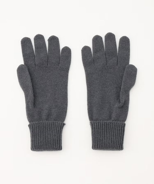 LADIES 96% CASHMERE 4% NYLON KNITTED GLOVES WITH TURN BACK CUFF - PEBBLE