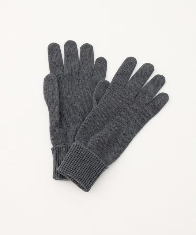 LADIES 96% CASHMERE 4% NYLON KNITTED GLOVES WITH TURN BACK CUFF - PEBBLE
