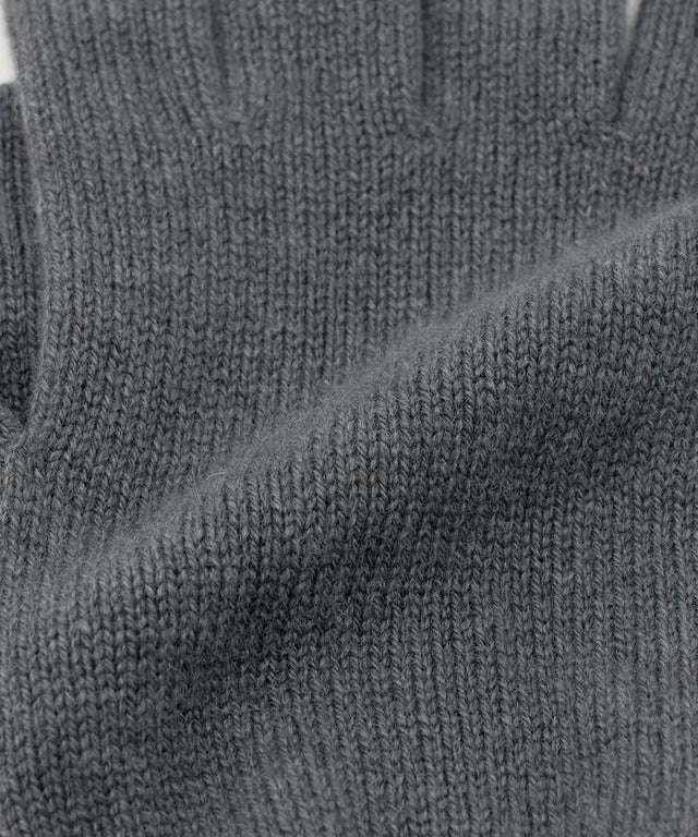 LADIES 96% CASHMERE 4% NYLON KNITTED GLOVES WITH TURN BACK CUFF - PEBBLE