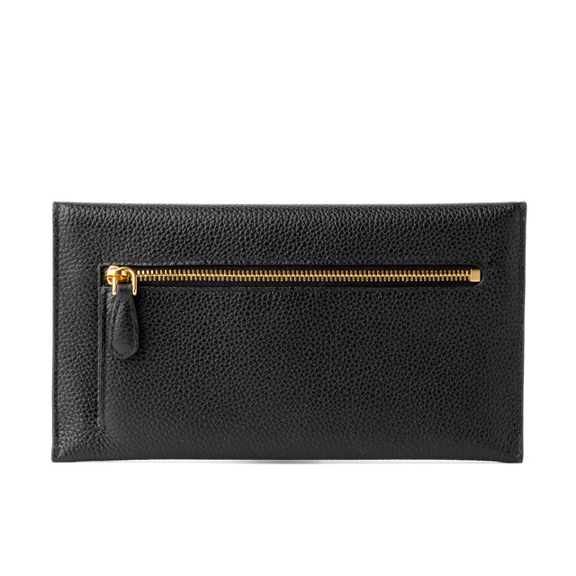 BUSTA CON PATTINA IN PELLE VITELLO GRAIN NERO TU - BLACK