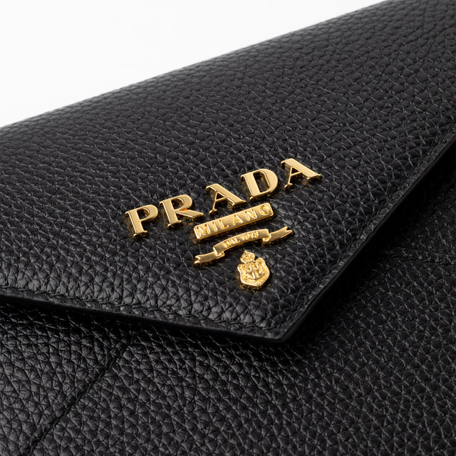 BUSTA CON PATTINA IN PELLE VITELLO GRAIN NERO TU - BLACK
