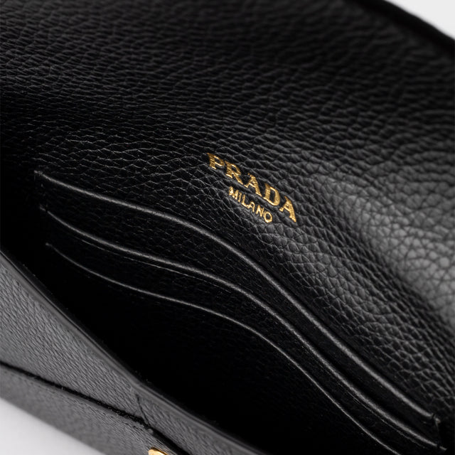 BUSTA CON PATTINA IN PELLE VITELLO GRAIN NERO TU - BLACK