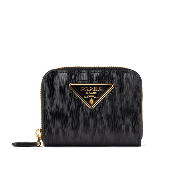 PORTAMONETE IN PELLE VITELLO MOVE TRIANGOLO METAL NERO TU - BLACK