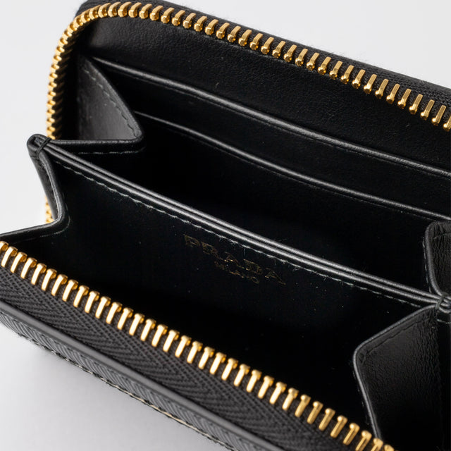 PORTAMONETE IN PELLE VITELLO MOVE TRIANGOLO METAL NERO TU - BLACK