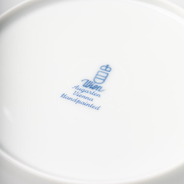 Tea saucer Colored fond blue - with goldrim