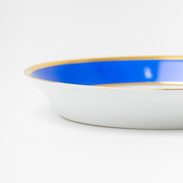 Tea saucer Colored fond blue - with goldrim