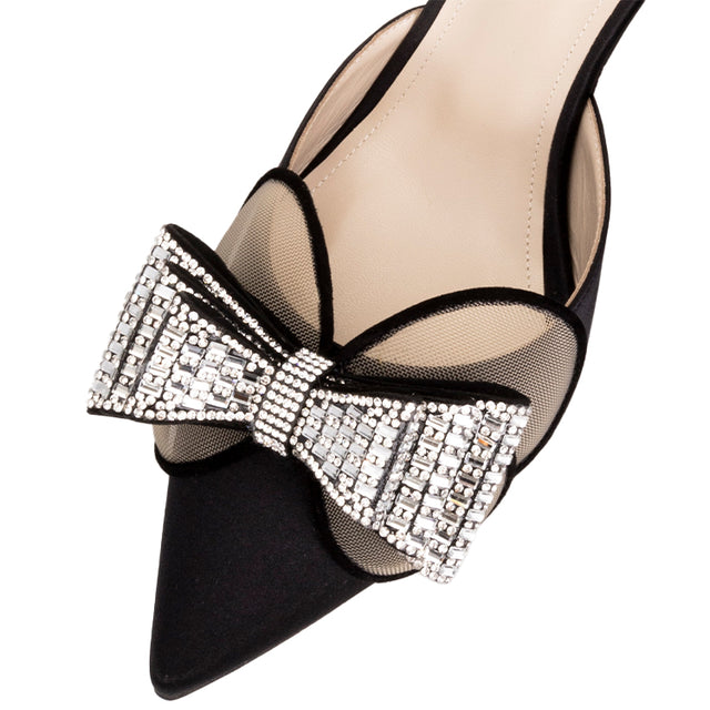 AURORA MULE - BLACK SATIN