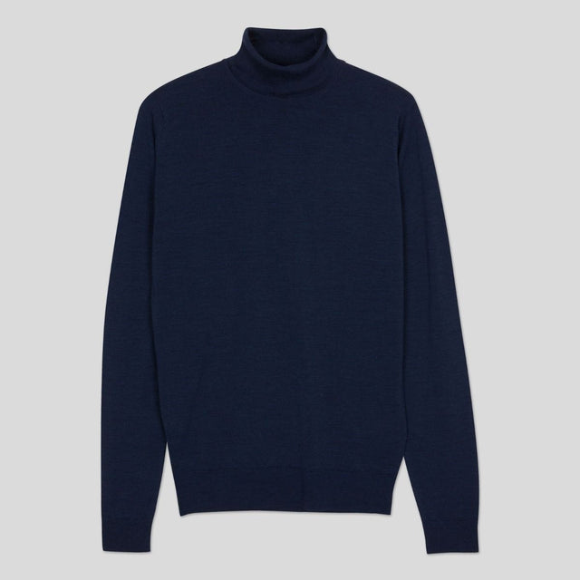 John Smedley CHERWELL PULLOVER ROLL NECK LSINDIGO