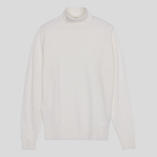 John Smedley CHERWELL PULLOVER ROLL NECK LSSNOW WHITE