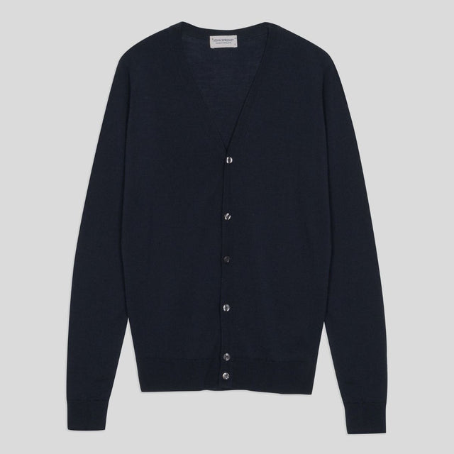 John Smedley PETWORTH CARDIGAN FASHIONED VN LSMIDNIGHT