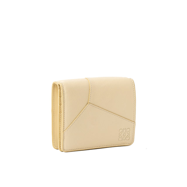 PUZZLE EDGE COMPACT ZIP WALLET - CREAM