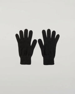 MENS 100% CASHMERE KNITTED GLOVES - BLACK