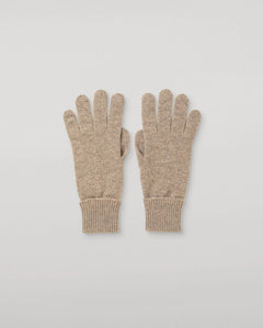 LADIES 96% CASHMERE 4% NYLON KNITTED GLOVES WITH TURN BACK CUFF - CRANE GREY