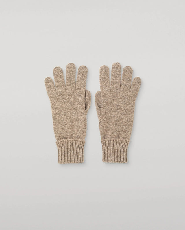 LADIES 96% CASHMERE 4% NYLON KNITTED GLOVES WITH TURN BACK CUFF - CRANE GREY