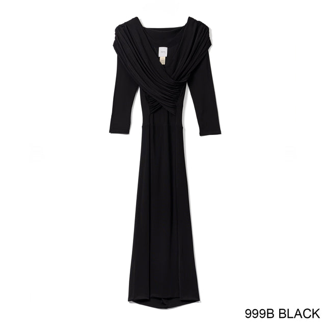 DRAPED DRESS - BLACK