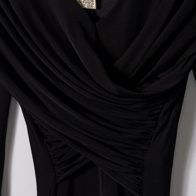 DRAPED DRESS - BLACK