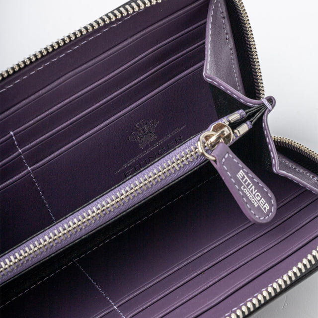STERLING LARGE METAL ZIP AROUND PURSE PURPLE - PURPLE