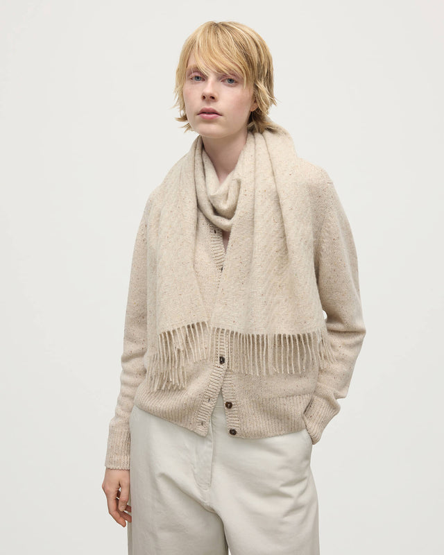 100% Cashmere SFA Fibre Woven Scarf 180x30 - CREAM DUN