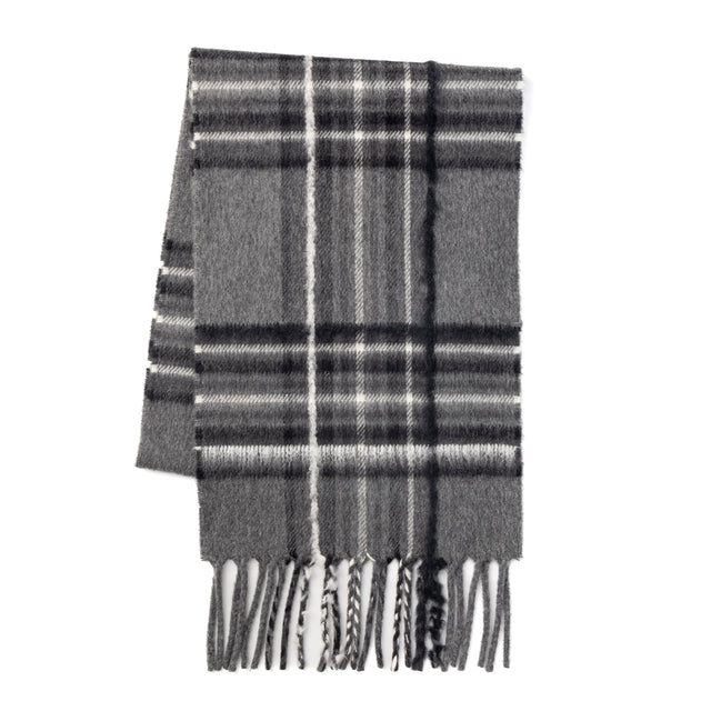 95% Wool 4% Cashmere 1% Silk Woven Scarf 180x30 - GREY