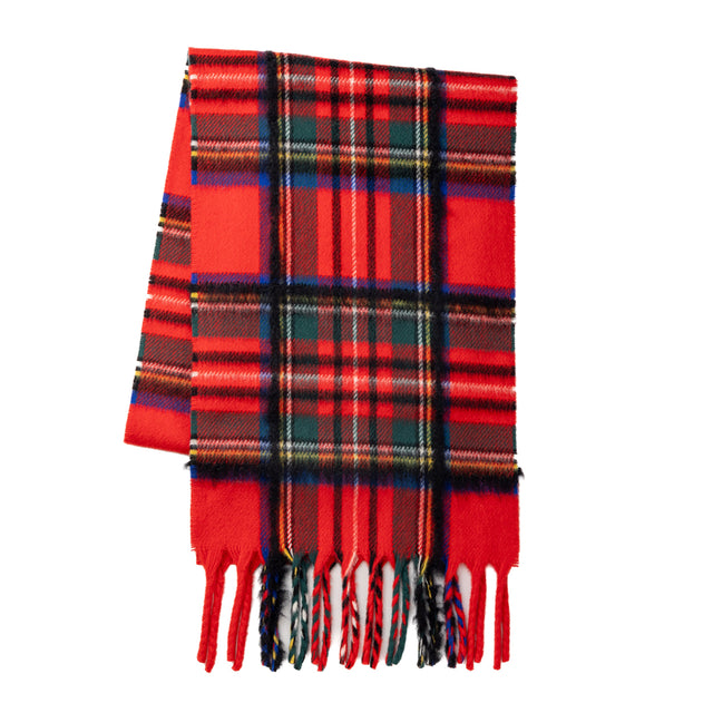 95% Wool 4% Cashmere 1% Silk Woven Scarf 180x30 - RED